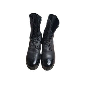 General Purpose Steel Toes Lace Up Vibram Black Boots Size 9.5